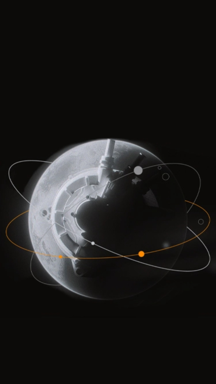 Helius drive system illustrated with dynamic orbit lines, representing advanced propulsion for high-speed or heavy-duty LEVs.
